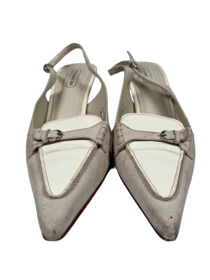 Coach Women's White/Gray Adrian Pointed Toe Slingback Heels - 9.5B image 2