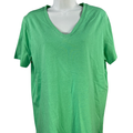 Lands End Women's Green Short Sleeve V-Neck T-Shirt - M
