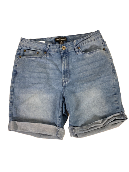 DKNY Women's Light Wash Stretch Drawstring Denim Jean Shorts - 6