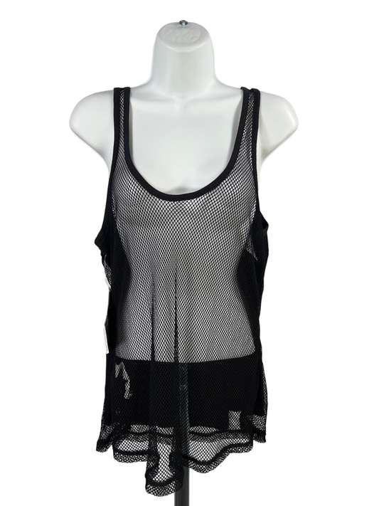 Fabletics Women's Black Mesh Front Lined Madision Tank Top - L