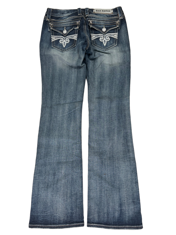 Rock Revival Women's Dark Wash Embellished Sora Boot Denim Jeans - 29 image 2