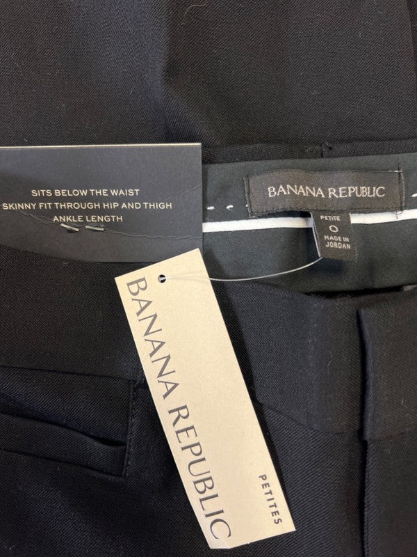 Banana Republic Women's Black/White Striped Sloan Ankle Dress Pants - 0 Petite image 3