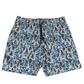 Lands End Men's Blue Boat Print Lined Swim Trunks - L