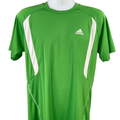 Adidas Men's Green/White Short Sleeve Athletic Performance Shirt - S