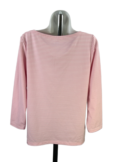 Vineyard Vines Women's Pink/White Striped 3/4 Sleeve Shirt - L image 2