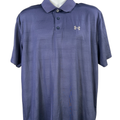 Under Armour Men's Blue Striped Short Sleeve HeatGear Polo Shirt - XL