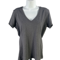 Under Armour Women's Gray Heatgear Fitted V Neck Short Sleeve Tee Shirt - XL