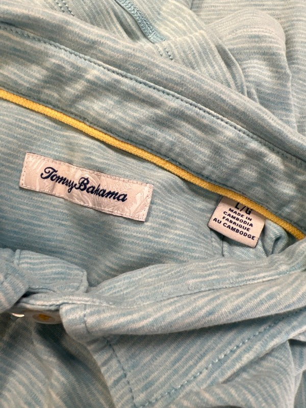 Tommy Bahama Men's Blue/White Striped Short Sleeve Polo Shirt - L image 3