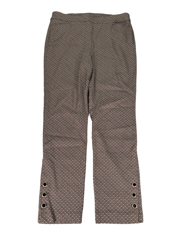 Chico's Women's Black/Brown Brigitte Jacquard Pull On Ankle Pants - 1.5/US 10