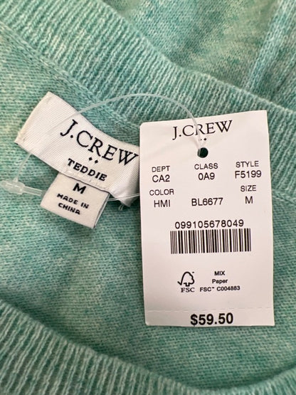 J.Crew Women's Blue Long Sleeve Wool Blend Teddie Sweater - M image 3