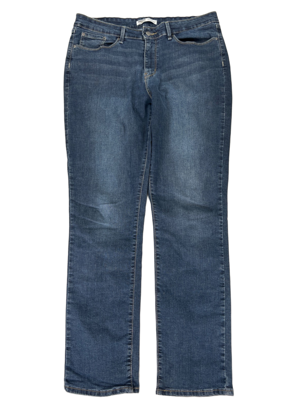 Levi's Women's Dark Wash Signature Gold Label Mid Rise Straight Jeans - 16