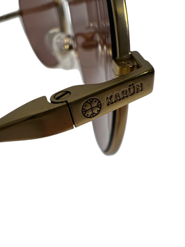 Karun Unisex Gold Tone Aviator Tortoise Sustainable Sunglasses W/ Case image 10