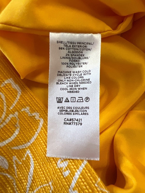 Ann Taylor Women's Yellow/Gold Floral Straight Skirt - 8 image 4