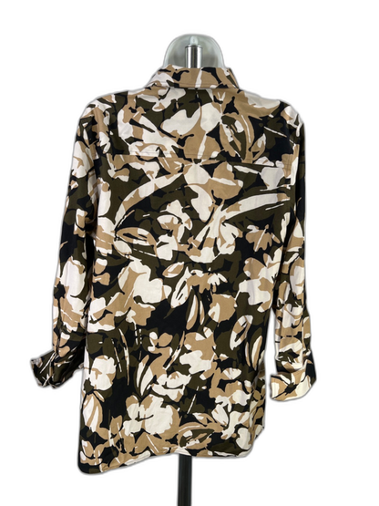Chico's Women's Beige/Green Long Sleeve Pullover Tunic Blouse - 1.5/US 10 image 2