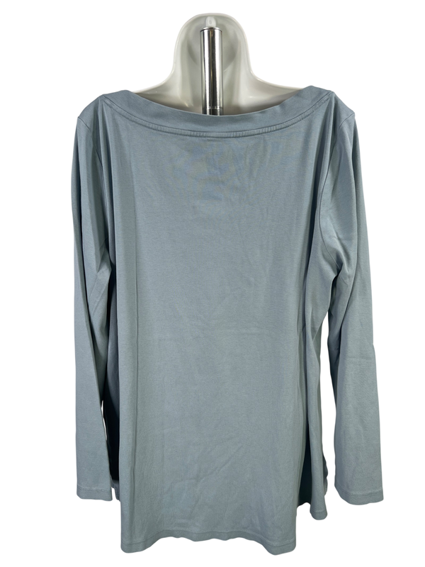J.Jill Women's Blue Long Sleeve Shiftail Tunic Shirt - XL image 2