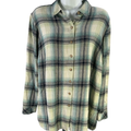 J.Jill Women's Blue Plaid Long Sleeve Button Up Shirt - S Petite