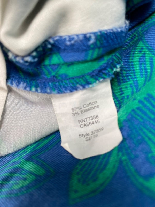 J.Crew Women's Blue/Green Leaf Print 3in Chino Shorts - 0 image 4