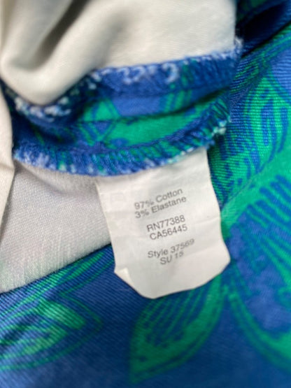 J.Crew Women's Blue/Green Leaf Print 3in Chino Shorts - 0 image 4