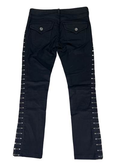 Bebe Women's Black Sequin Side Skinny Denim Jeans - 26 image 2