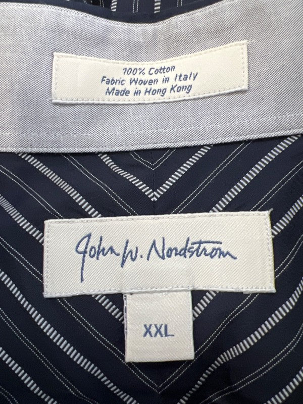 John W. Nordstrom Men's Blue Striped Long Sleeve Button Up Shirt - XXL image 3