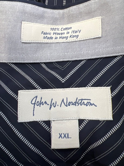 John W. Nordstrom Men's Blue Striped Long Sleeve Button Up Shirt - XXL image 3