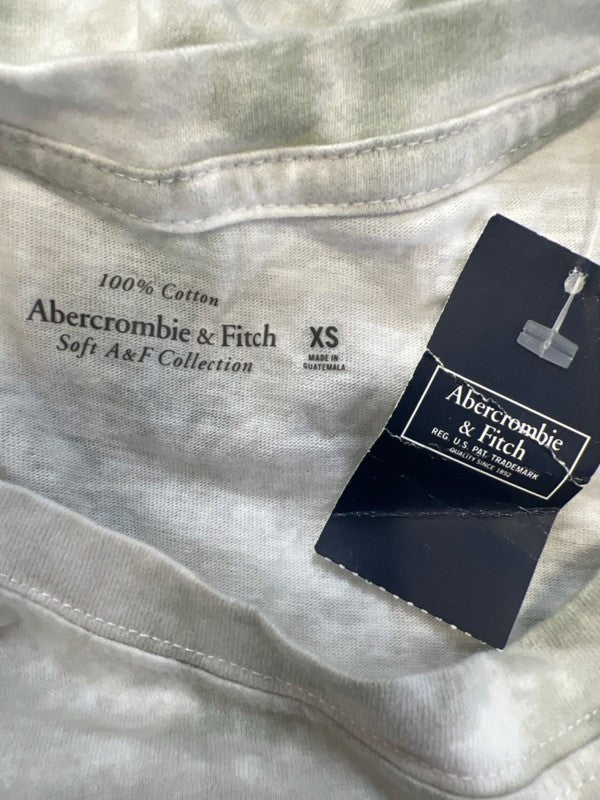 Abercrombie & Fitch Women's Green/White Tie-Dye Short Sleeve Mini Dress - XS image 3