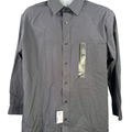 Croft & Barrow Men's Dark Gray Classic Fit Long Sleeve Button Up Shirt - 17.5