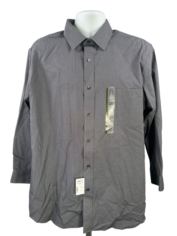 Croft & Barrow Men's Dark Gray Classic Fit Long Sleeve Button Up Shirt - 17.5