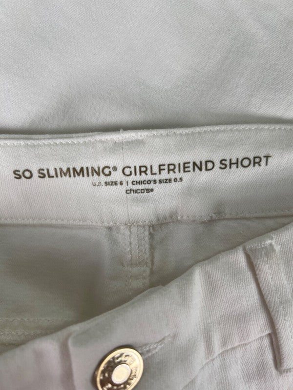 Chico's Women's White So Slimming Girlfriend Stretch Denim Shorts - 0.5/US 6 image 3