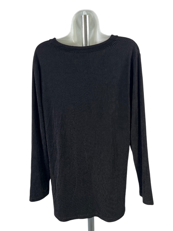 Chico's Travelers Women's Black Long Sleeve Button Up Dress Shirt - 2/US 12 image 2
