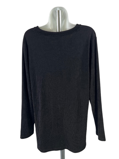 Chico's Travelers Women's Black Long Sleeve Button Up Dress Shirt - 2/US 12 image 2