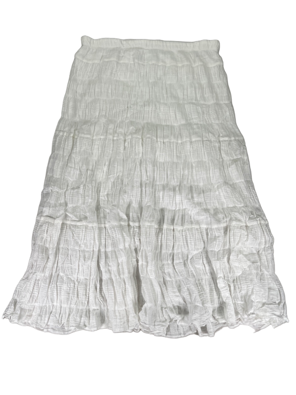Max Studio Women's White Textured Pull On Lined Midi Skirt - XL