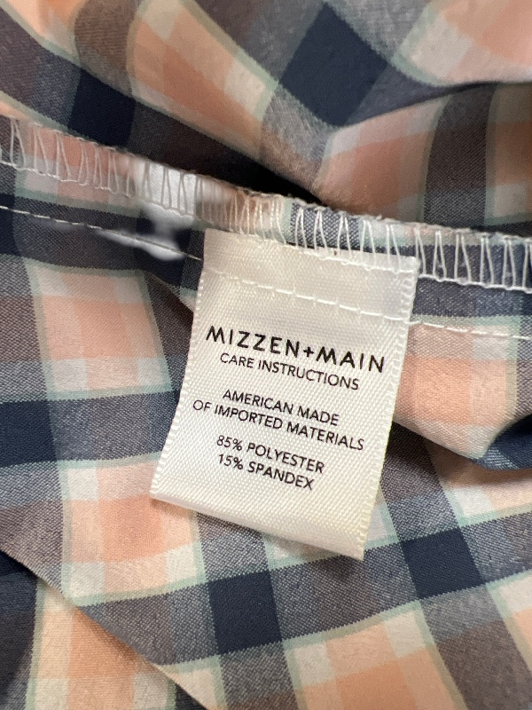 Mizzen + Main Men's Pink/Blue Checkered Trim Fit Button Up Shirt - M image 4