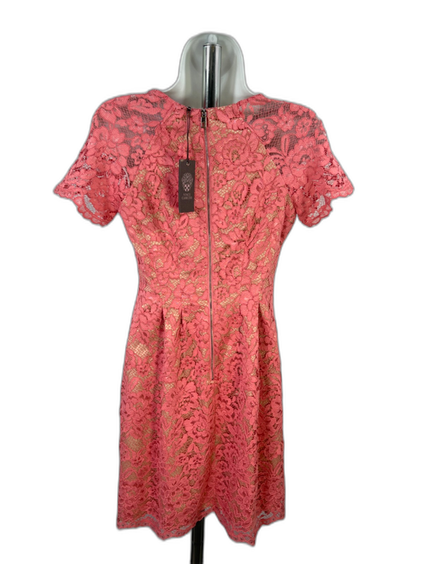 Vince Camuto Women's Pink/Beige Lace Lined A-Line Dress - 2 image 2