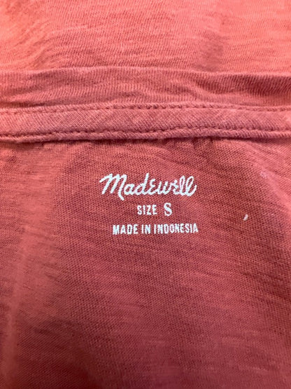 Madewell Women's Orange V Neck Pocket Front Short Sleeve Tee Shirt - S image 3