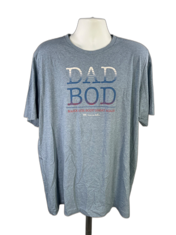 Travis Mathew Men's Blue Graphic "Dad Bod" Short Sleeve T-Shirt - XXL