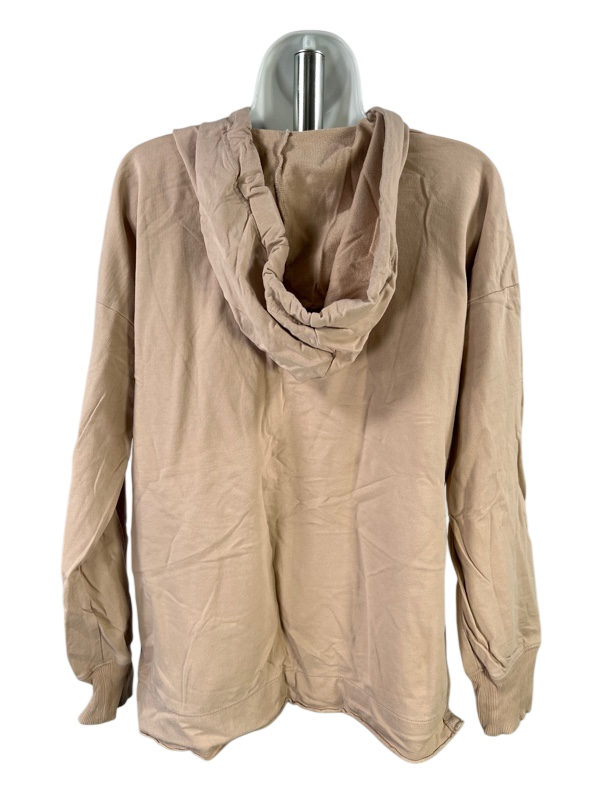 Aerie Women's Beige Long Sleeve Thin Side Slit Hoodie Sweatshirt - XS image 2