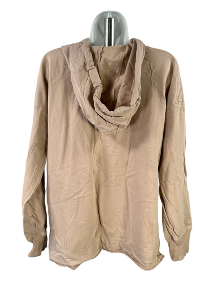 Aerie Women's Beige Long Sleeve Thin Side Slit Hoodie Sweatshirt - XS image 2