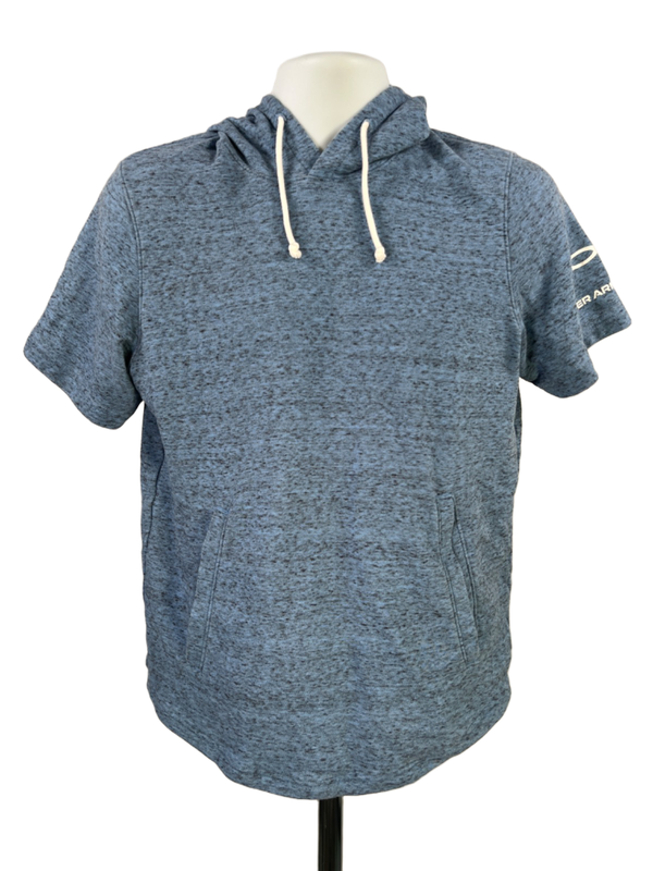 Under Armour Men's Blue Heather Loose Short Sleeve Pullover Hoodie Shirt - S