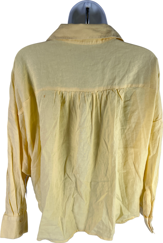 NEW YFB Women’s Yellow Long Sleeve Button Up Twisted Button Blouse - XS image 2