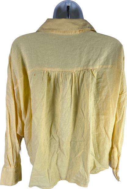 NEW YFB Women’s Yellow Long Sleeve Button Up Twisted Button Blouse - XS image 2