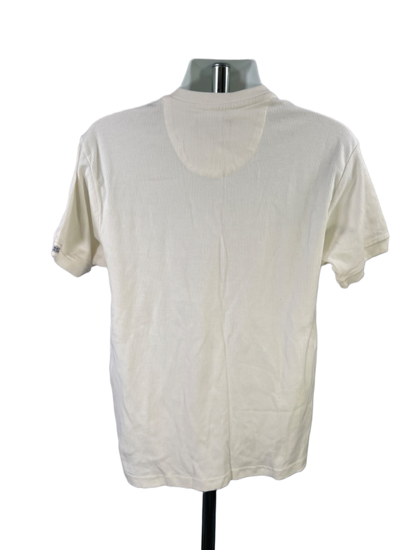 Chaps Ralph Lauren Men's White Ribbed Short Sleeve V-Neck T-Shirt - S image 2