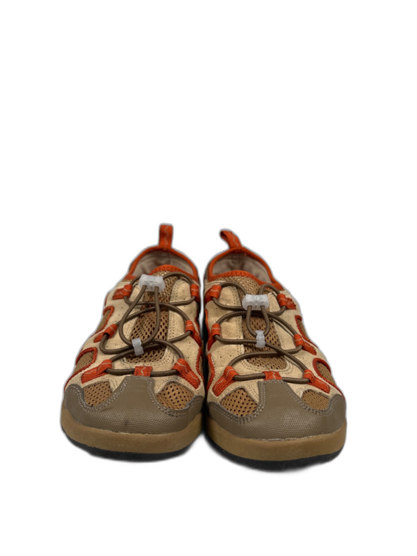 Lands End Women's Tan/Orange Trekker Hiking Water Trail Shoes - 9 image 2