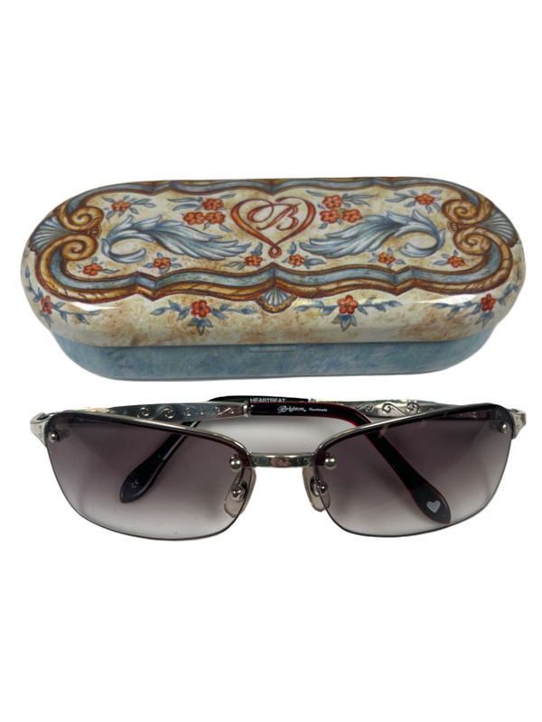 Brighton Women's Silver/Red Heartbeat Sunglasses W/ Tin Box