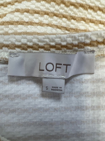 Loft Women's Beige/Tan Striped Textured Faux Wrap Sleeveless Mini Dress - S image 3