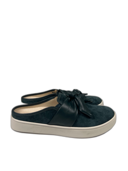 Spenco Women's Green/Blue Suede Slip On Bow Mules - 8.5D Wide