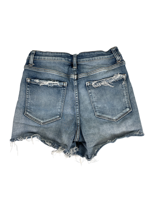 Vervet Women's Light Wash Sea High Rise Button Fly Distressed Jean Shorts - M image 2
