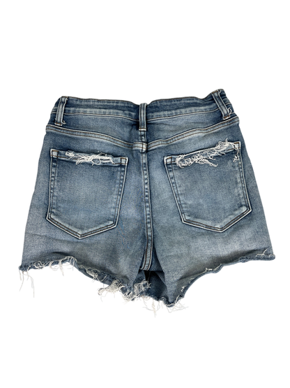 Vervet Women's Light Wash Sea High Rise Button Fly Distressed Jean Shorts - M image 2