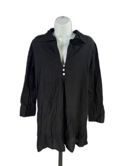 Tommy Bahama Women's Black Long Sleeve Pullover Tunic Shirt - S