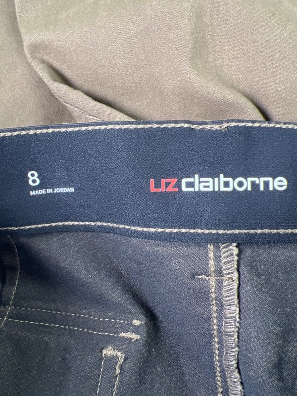 Liz Claiborne Women's Green Straight Leg Cargo Stretch Mid Rise Pants - 8 image 3